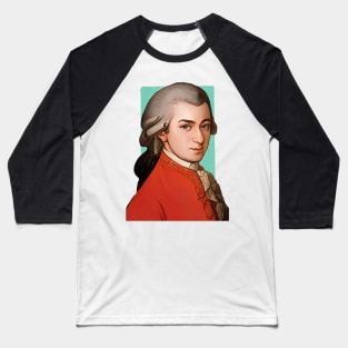 Austrian Composer Wolfgang Amadeus Mozart illustration Baseball T-Shirt